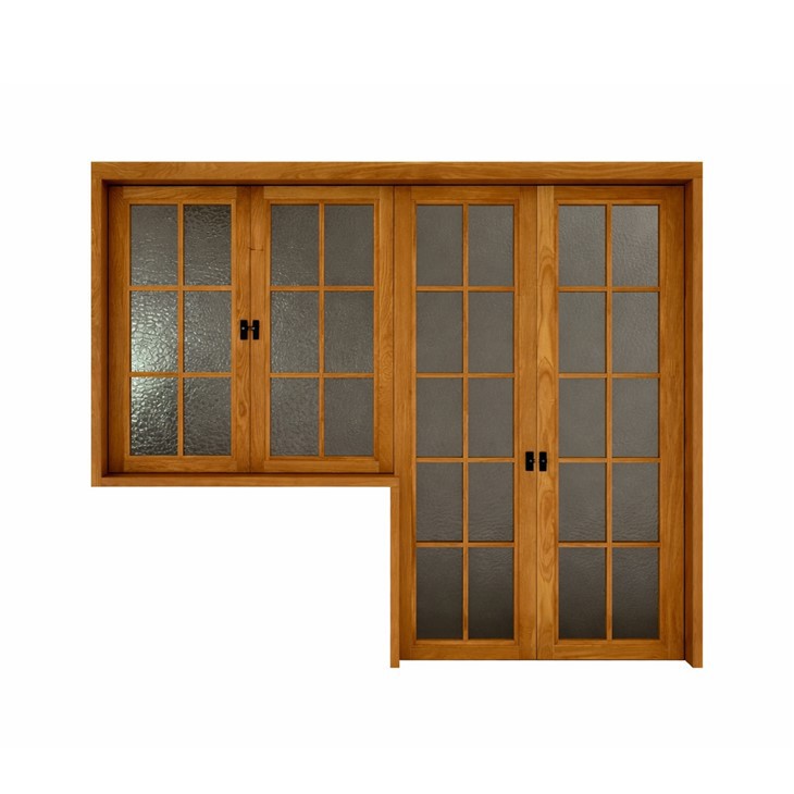 Medinės durys su stikliniu langu